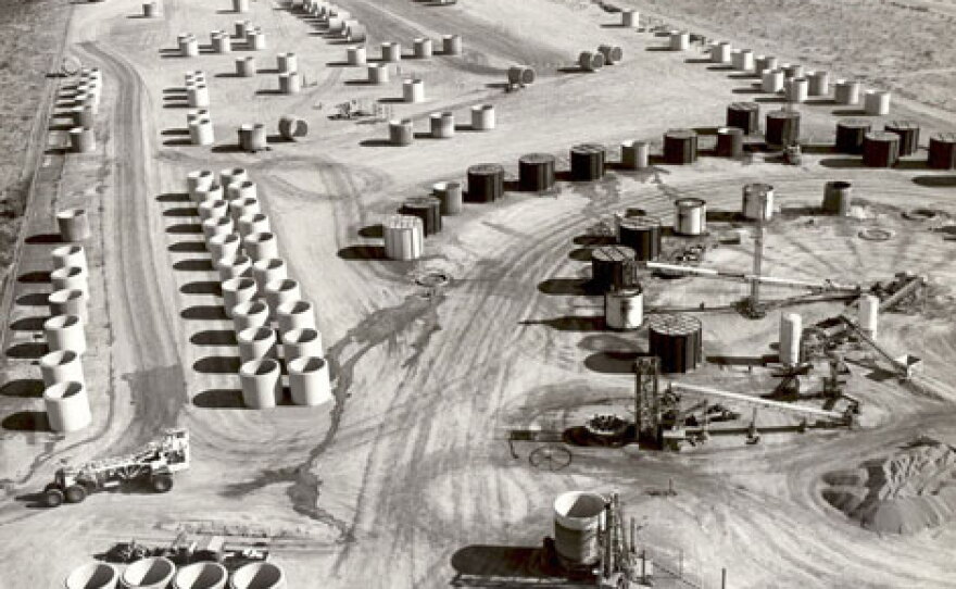 Large sections of concrete pipe were staged during the construction of the Central Arizona Project in the 1970s. The canal system was conceived during an era of optimism about the nation's infrastructure.