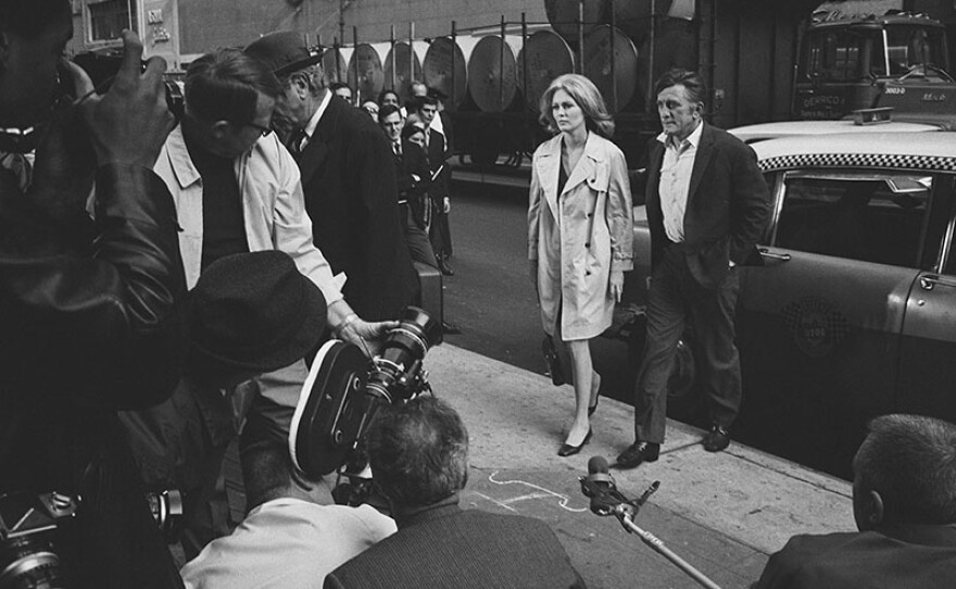 Faye Dunaway and Kirk Douglas on the set of "The Arrangement" by Elia Kazan, 1968.
