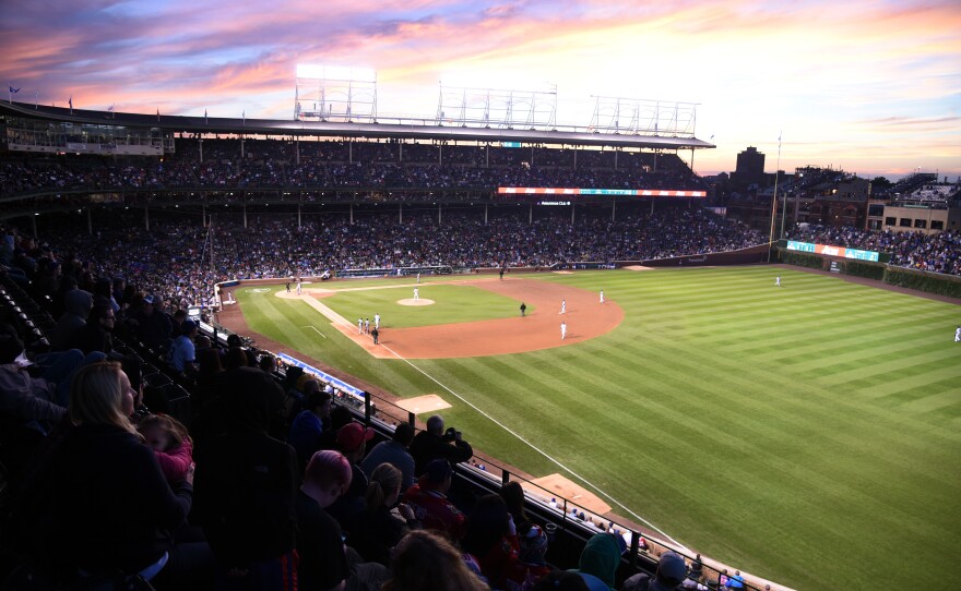 The Chicago Cubs and the Cleveland Indians play on June 16, 2015, at Wrigley Field in Chicago.