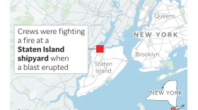 A blast at a shipyard on New York's Staten Island Friday injured several people, fire officials say.