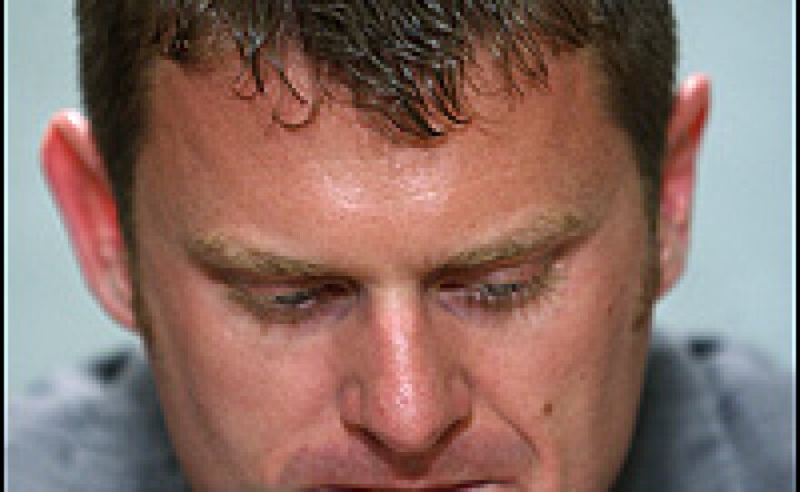 Floyd Landis at a news conference on May 10.