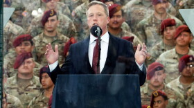 FILE - U.S. Army Secretary Dan Driscoll speaks at the America 250 celebration at Fort Bragg in Fayetteville, N.C., June 10, 2025. (AP Photo/Karl DeBlaker, File)