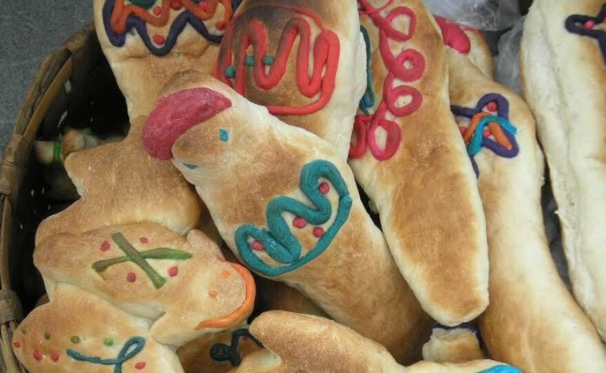 "Guaguas de Pan," or "bread babies," are a traditional treat during the celebration of Día de los Difuntos.