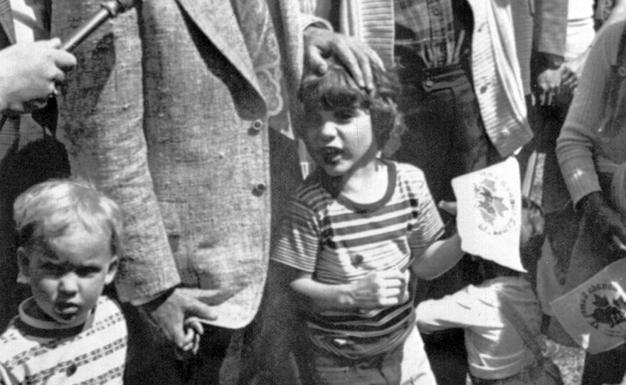 Justin Trudeau's father, Prime Minister Pierre Elliott Trudeau — shown here with wife Margaret, Justin (center) and siblings Sacha (left) and Michel on May 20, 1977 — was a charismatic but divisive figure in Canadian politics.