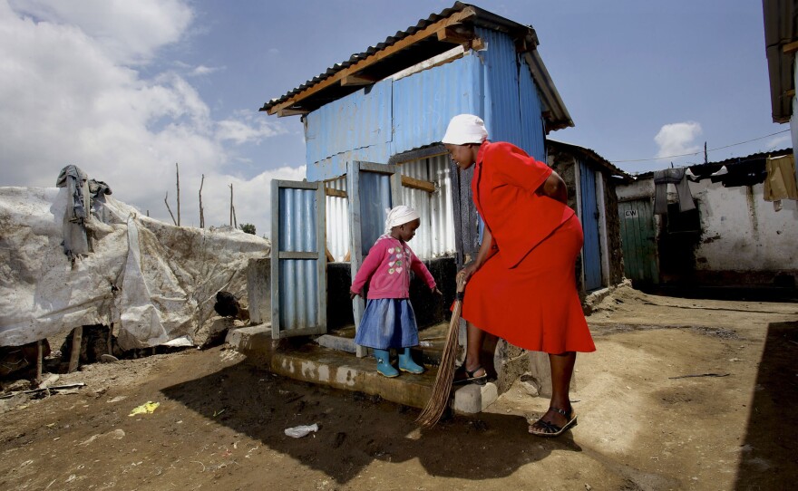 At the school that Eunice (right) co-founded in Navaisha, Kenya, tenants living nearby often used the bathrooms and left them dirty. So she designed tiny bathrooms with doors just big enough for young children. "Parents will enroll their children here because of our child-friendly toilets," she says.
