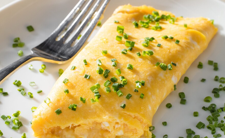 Omelet with Cheddar and Chives
