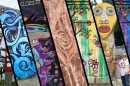 collage of several public artworks across San Diego.
