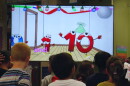 First grade students at Del Rio STEM Academy watch an educational math video in this undated photo.
