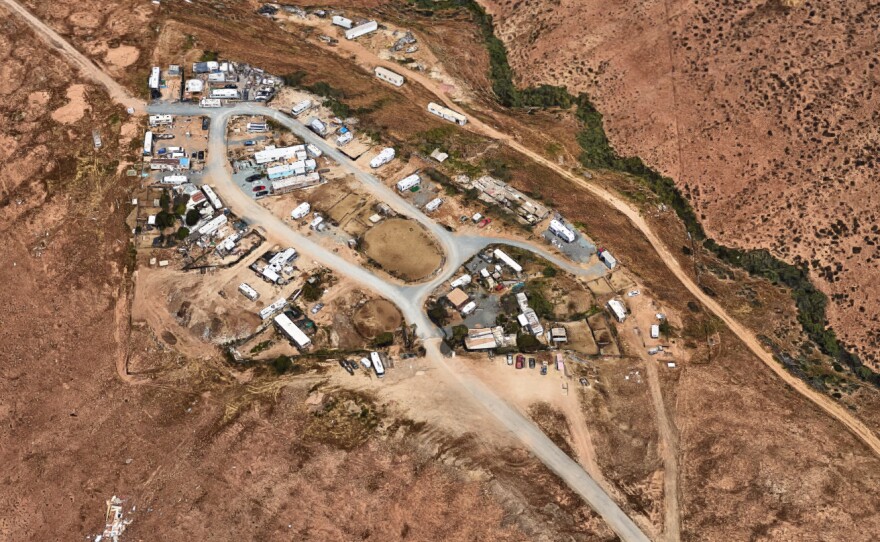A Google Earth view of the unpermitted RV park.