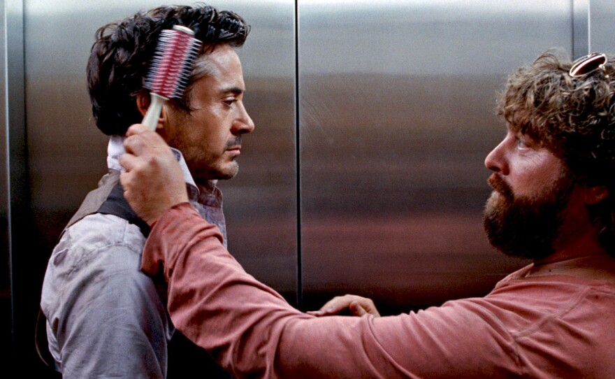 Robert Downey, Jr. and Zach Galifianakis in "Due Date."