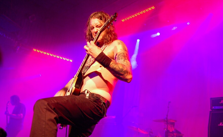 Matt Pike (center) and the band Sleep perform <em>Dopesmoker</em> at the All Tomorrow's Parties festival in 2010.