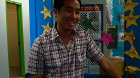 Third-grade teacher Juhyung Harold Lee is among 4,100 teachers at risk of losing their jobs.