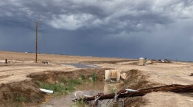 A downed Imperial Irrigation District power line, west of Holtville, California in the Imperial Valley on August 25, 2025.