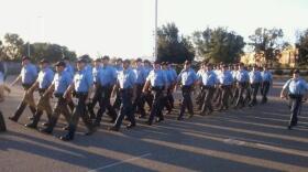 Cadets marching.