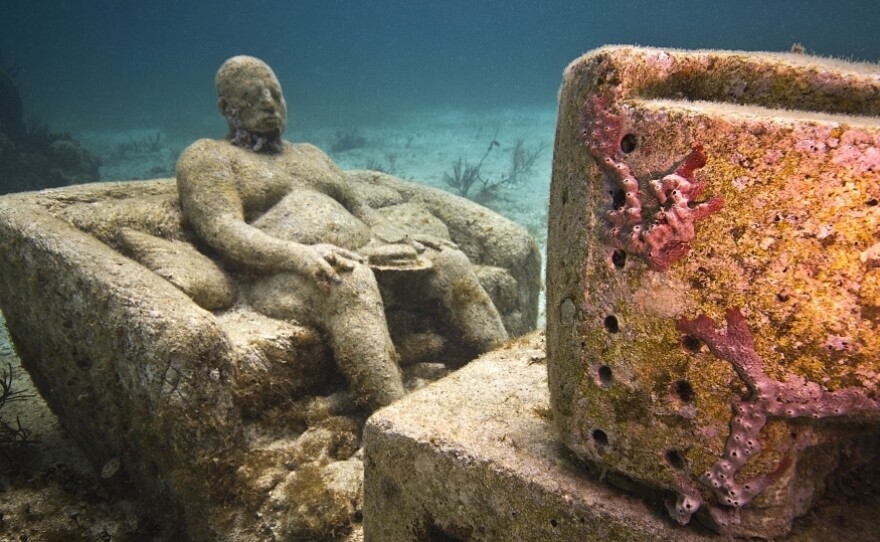 Inertia, by Jason deCaires Taylor, in Punta Nizuc, Mexico.