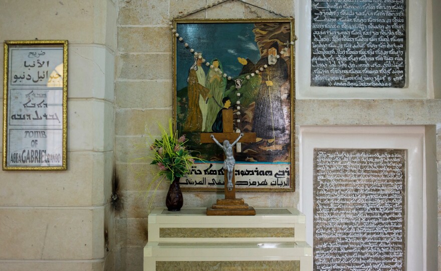 Ancient Assyrian, a language dating to biblical times, decorates the Rabban Hermzid Monastery that was built in the 7th century.