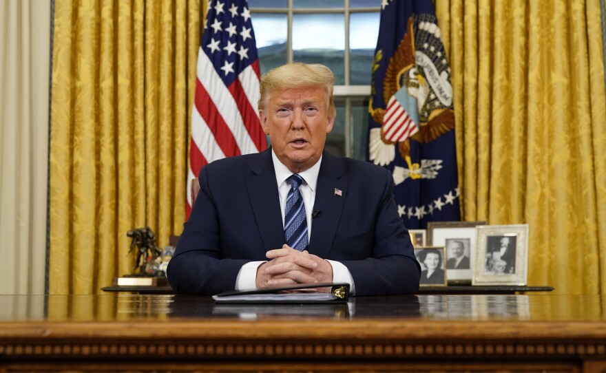 President Trump announced a travel ban against Europe amid the coronavirus pandemic during remarks issued from the Oval Office on Wednesday night.