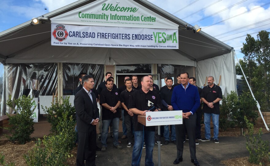 Carlsbad firefighters endorse Measure A, Jan. 13, 2016.