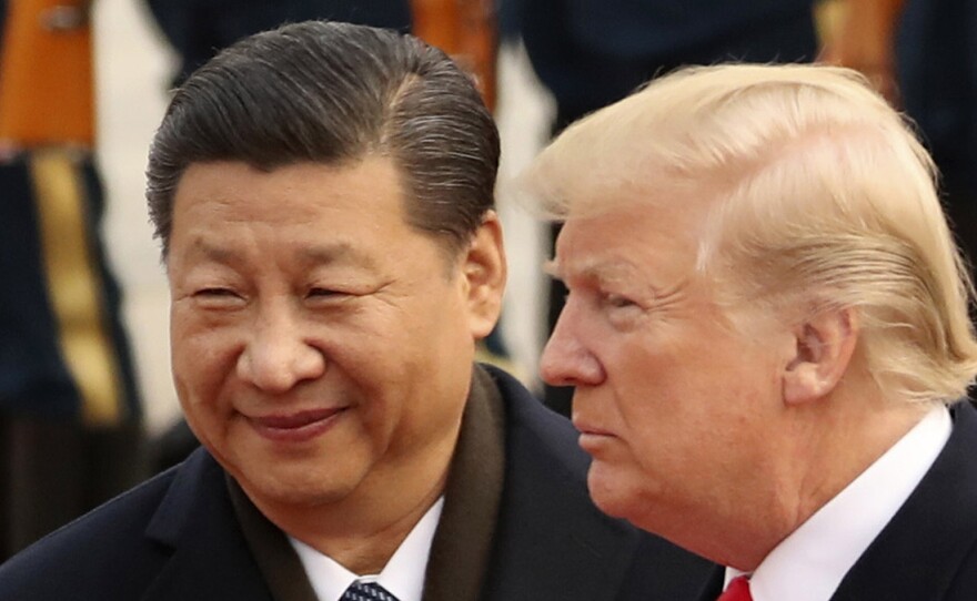 President Trump and Chinese President Xi Jinping participate in a welcome ceremony at the Great Hall of the People in Beijing last November.