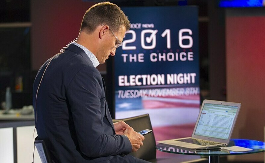 Ward at Yahoo News HQ in New York on election night in 2016.