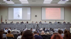 The California Air Resources Board meets at the California Environmental Protection Agency building in Sacramento on June 23, 2022.