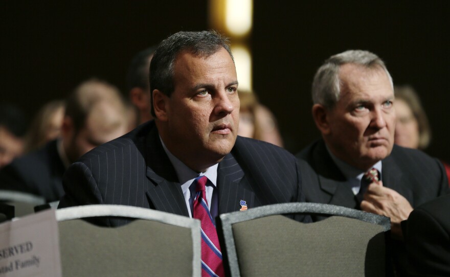 New Jersey Gov. Chris Christie, seen here at the inauguration of Iowa Gov. Terry Branstad, will attend the Iowa Freedom Summit.