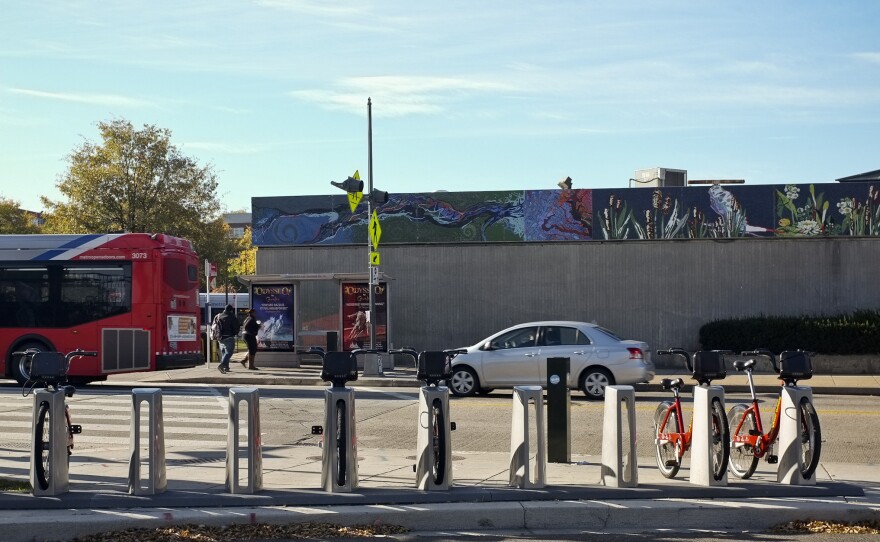 The Capital Bikeshare outside the Anacostia Metro Station in Washington, D.C.