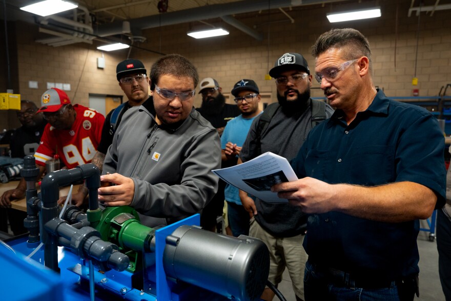 Students at Imperial Valley Community College studying to land jobs in the lithium industry on Oct. 5, 2023.