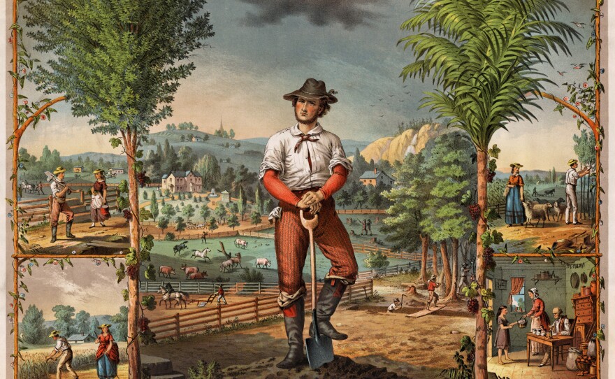 "A Gift for the Grangers" was a recruitment poster for the National Grange printed in 1873. Grange membership around this period was estimated by some to be as high as 2 million. Today it's less than 200,000.