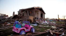 The sun sets on the devasted Rosedale community on April 28, 2011 in Tuscaloosa, Alabama. The tornado that touched down in Tuscaloosa is estimated to have been one mile wide. 