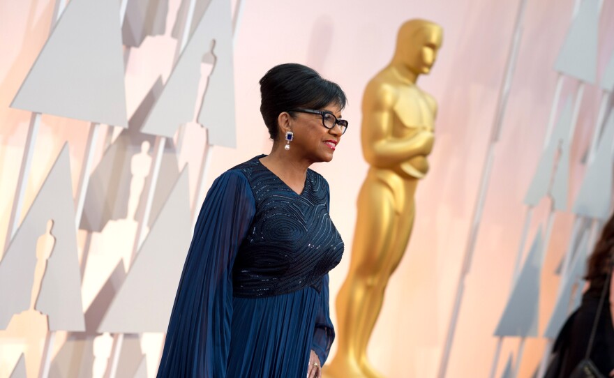 Academy president Cheryl Boone Isaacs appeared at the 87th annual Academy Awards Awards to address criticism about lack of diversity among the nominees, Feb. 22, 2015. 