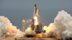The Space Shuttle Atlantis STS-125 blasts off from launch pad 39-A at Kennedy Space Center on May 11, 2009 in Cape Canaveral, Florida. Atlantis is scheduled for an 11-day mission to service the Hubble telescope. 