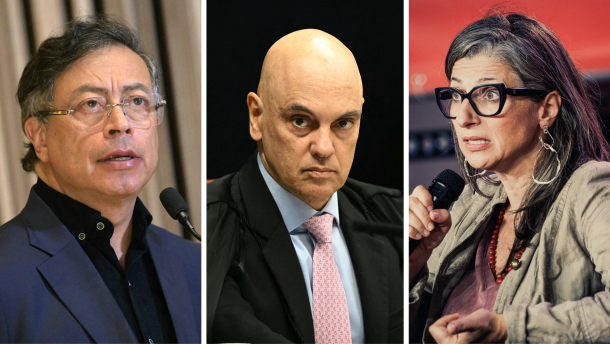 Colombian President Gustavo Petro (left), Brazil's federal Supreme Court minister Alexandre de Moraes and Francesca Albanese, United Nations special rapporteur on the situation of human rights in the Palestinian territories, have all been sanctioned by the Trump administration.