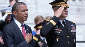 President Obama, escorted by Washington Military District commanding general, Major Gen. Michael Linnington, took part in a wreath-laying ceremony at the Tomb of the Unknown Soldier at Arlington National Cemetery.