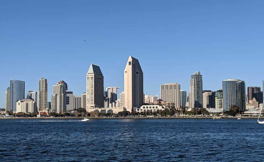 Photo of San Diego skyline on Feb. 21, 2021