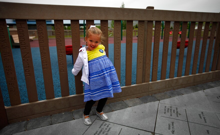 Safety fence:A fence contains children within the playground and keeps them away from outside hazards such as roads, drop-offs and bodies of water.