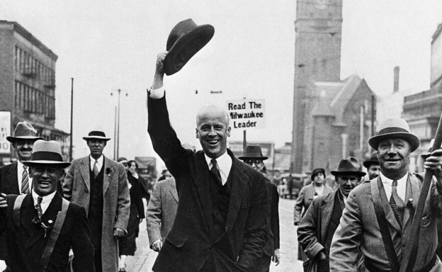 Socialist candidate for the presidency Norman Thomas parades down Wisconsin Avenue in Milwaukee in 1932, where he made a speech.