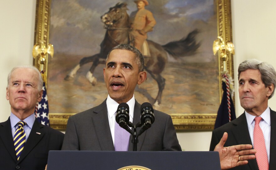 In February, President Barack Obama asked the U.S. Congress on Wednesday to authorize military force to "degrade and defeat" Islamic State forces in the Middle East.