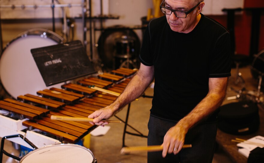 Steven Schick is pictured at a rehearsal for the 2018 "It's About Time" festival.
