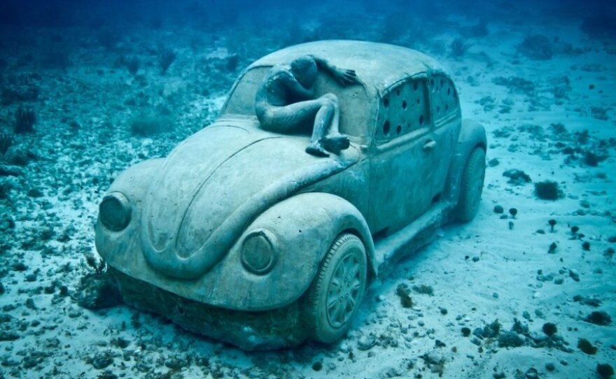Anthropocene, by Jason deCaires Taylor, off the coast of Cancun, Mexico.