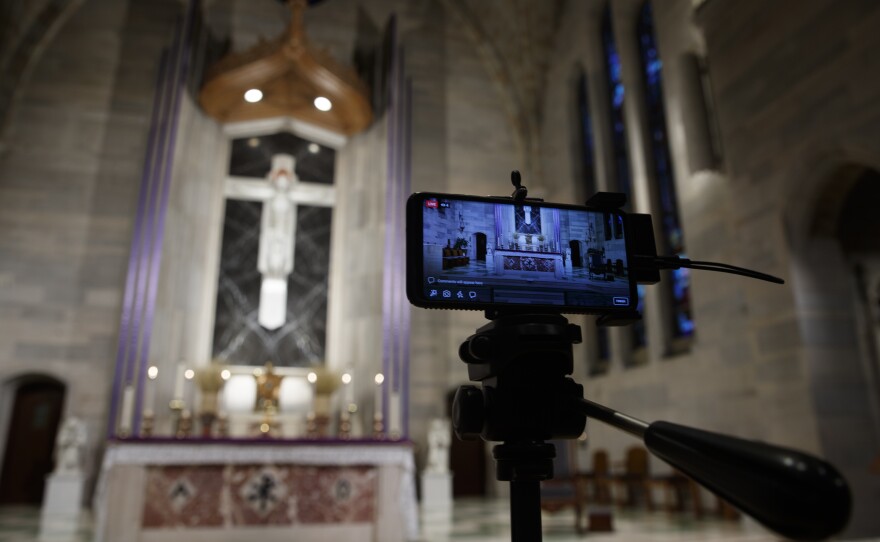 The Saint Ann Catholic Church in Washington, D.C., on Sunday night set up a livestream of a Eucharistic Adoration service on Sunday, March 29.