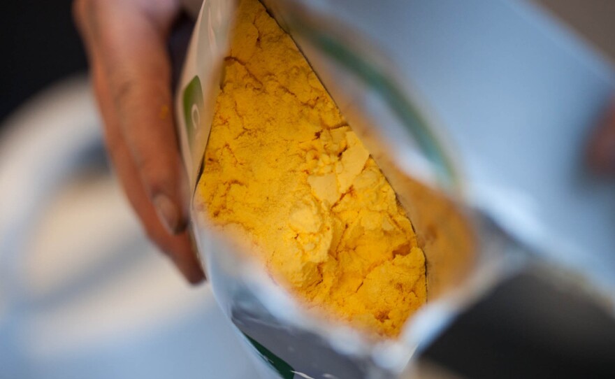 Apocalyptic cheese powder for making macaroni and cheese.