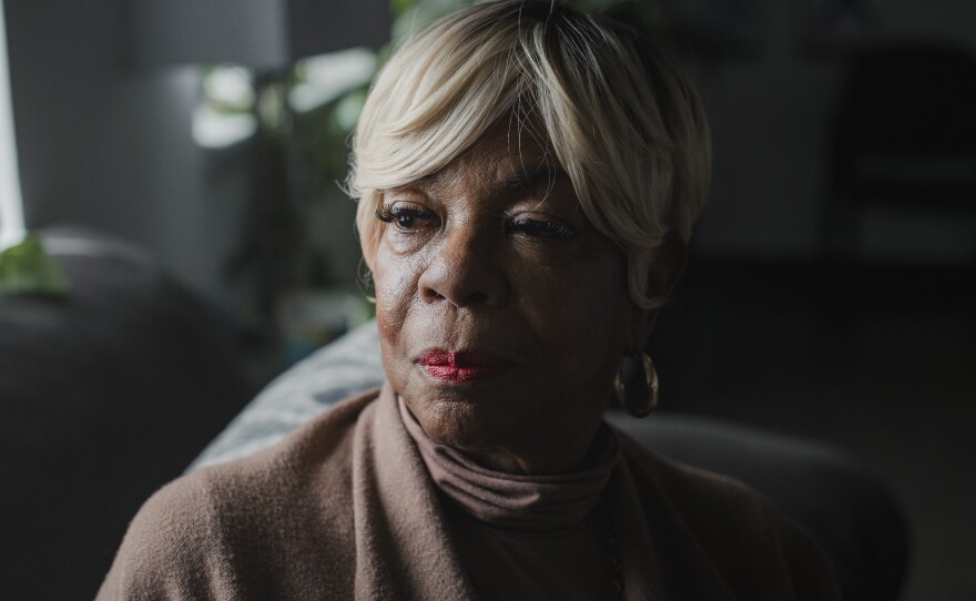 Dr. Dorothy Johnson-Speight, founder of Mothers in Charge, sits for a portrait in Philadelphia on Thursday, March 2, 2024. Johnson-Speight's son, Khaaliq Jabaar Johnson, died after being shot over a parking dispute in 2003. Mothers in Charge has various services to support mothers impacted by gun violence.
