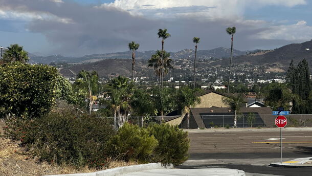 Smoke from the Dehesa 7 Fire seen from Santee on Aug. 19, 2026. 