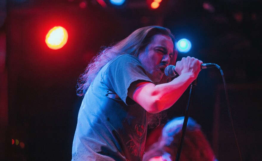 Riley Gale, pictured here in 2018 at the Saturn in Birmingham, Ala., could galvanize a crowd with a single-syllable grunt.