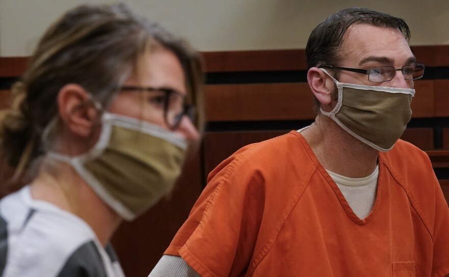 Jennifer and James Crumbley, the parents of Ethan Crumbley, the teenager who killed four students in the shooting at Oxford High School, appear in court on Feb. 8.