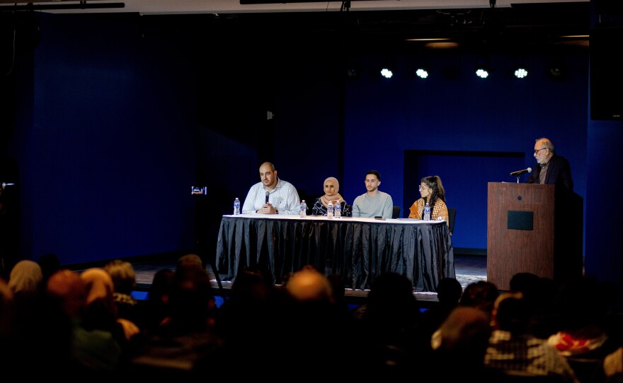 A panel of activists and government officials in the Dearborn community at the Arab-American Museum on Thursday in Dearborn, Mich.