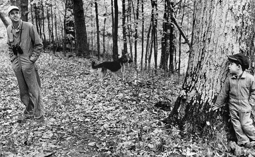Wendell Berry with son Den Berry, 1970s. Henry County, Kentucky.