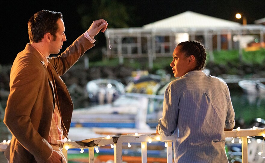 DI Neville Parker (RALF LITTLE), DS Florence Cassell (JOSEPHINE JOBERT) in a scene from DEATH IN PARADISE: Season 10.