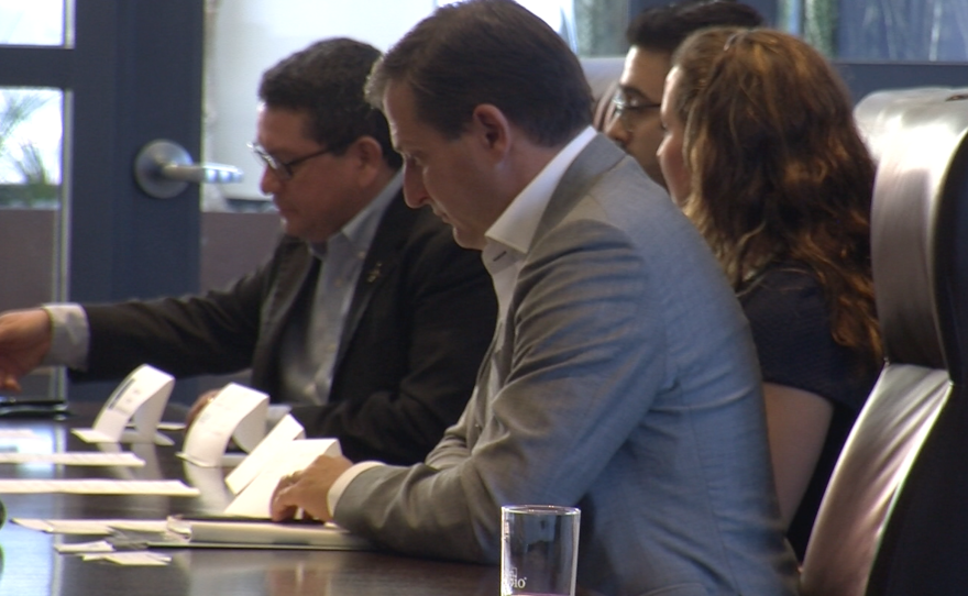 Industry leaders discuss upcoming Rosarito summit in San Diego, August 26, 2015.